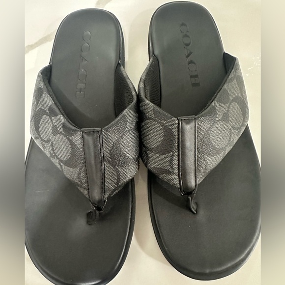 Coach Black Monogrammed Sandals-Size 9D - Picture 6 of 7